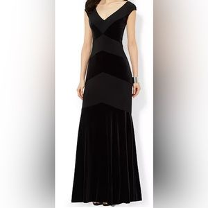 Ralph Lauren Velvet V Neck Dress
